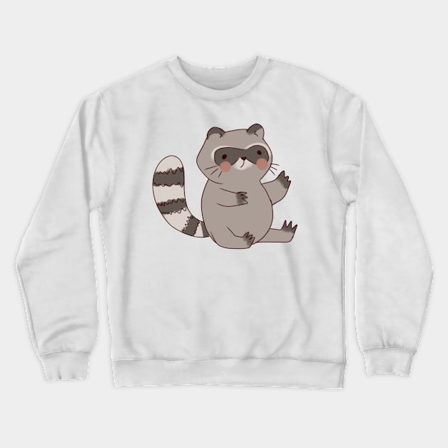 Cute Raccoon illustration Crewneck Sweatshirt by Mayarart